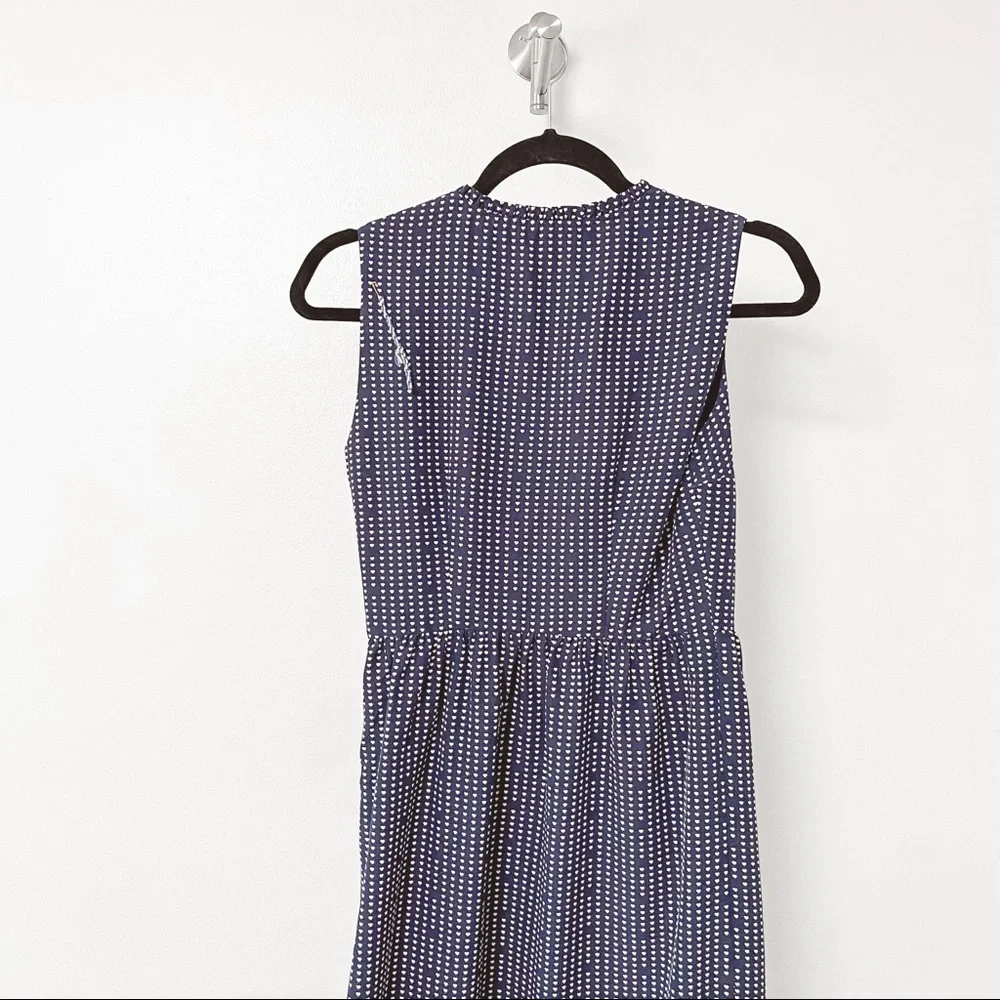 Draper James Heart Dots Tiered Dress Nassau Navy 0 - Picture 9 of 13